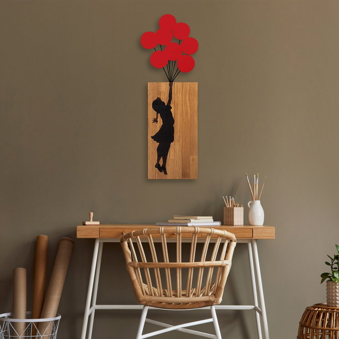 Wallity Banksy - 17 Escultura de pared de madera y metal
